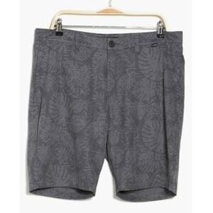 NWT Travis Mathew Go Fish Stretch Shorts - 42 - heather grey pinstripe - 42